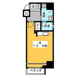アーデン東別院 ワンルームの間取図画像
