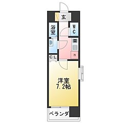 クレシェール大須 1Kの間取図画像