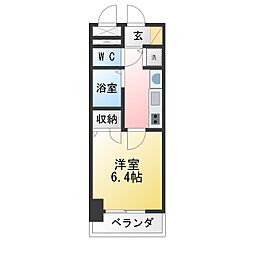 プレサンス大須観音駅前サクシード 1Kの間取図画像