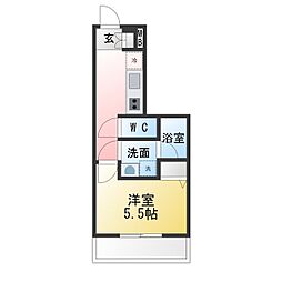 ディアレイシャス大須観音3 1Kの間取図画像