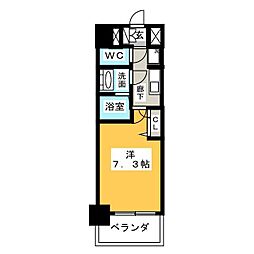 プレサンス栄フェル 1Kの間取図画像