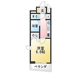 プレサンス大須観音駅前サクシード 1Kの間取図画像