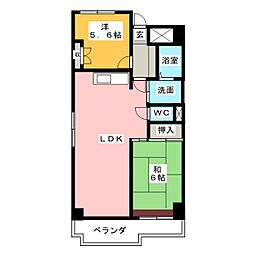 センターヒル橘 2LDKの間取図画像