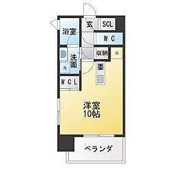 アデグランツ大須 ワンルームの間取図画像