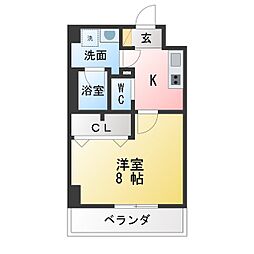プロシード大須 1Kの間取図画像