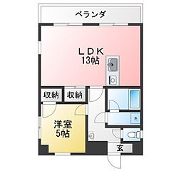 SLR吹上 1LDKの間取図画像