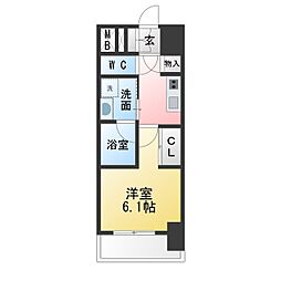 サーティスリー上前津 1Kの間取図画像