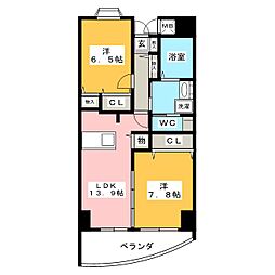さくらヒルズフジミ 2LDKの間取図画像