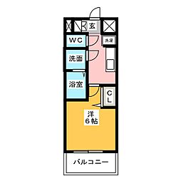 ディアレイシャス上前津 1Kの間取図画像