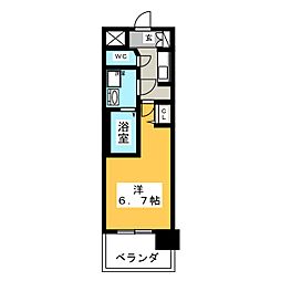 エスレジデンス上前津 1Kの間取図画像