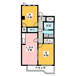 満ビル 2DKの間取図画像