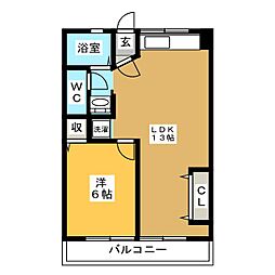 メゾン武田 1LDKの間取図画像