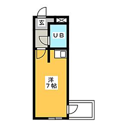 コーポ更科 ワンルームの間取図画像
