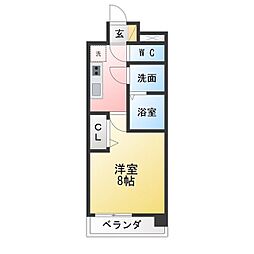 プレサンス大須観音駅前 1Kの間取図画像