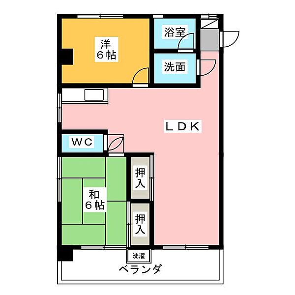 ＩＳＴ猪子石　102号棟 ｜愛知県名古屋市名東区香南２丁目(賃貸マンション2LDK・2階・54.00㎡)の写真 その2