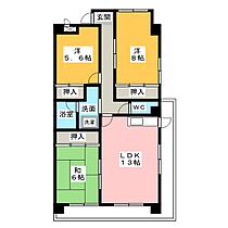 ハイライズ鴨田  ｜ 愛知県長久手市五合池（賃貸マンション3LDK・5階・77.20㎡） その2