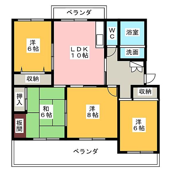 ラルジュ猪子石 ｜愛知県名古屋市名東区猪子石３丁目(賃貸マンション4LDK・2階・76.72㎡)の写真 その2