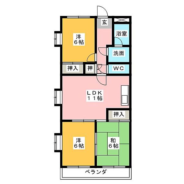 ビバリーヒルズ藤ヶ丘 ｜愛知県長久手市塚田(賃貸マンション3LDK・4階・67.00㎡)の写真 その2