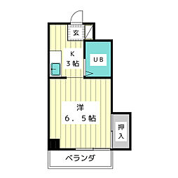 メゾン一社 1Kの間取図画像