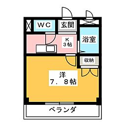グリーンヒルズ山田8 1Kの間取図画像