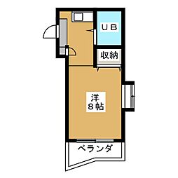 ジョイフル藤ヶ丘 1Kの間取図画像