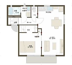 ル・ヴィーブル 1LDKの間取図画像