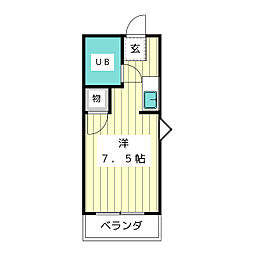 シティ藤が丘 ワンルームの間取図画像