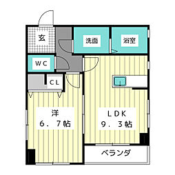 ロイヤルヒルズ大和 1LDKの間取図画像