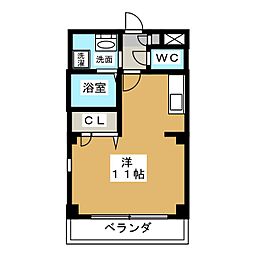 エステート竹の山 ワンルームの間取図画像