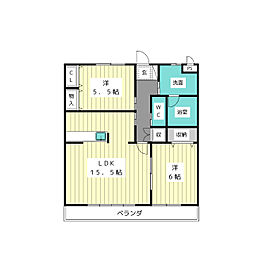 ステラ梅森坂 2LDKの間取図画像