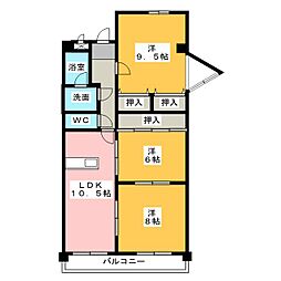 セブン仲田 3LDKの間取図画像