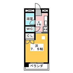 サンアップロイヤルガーデンパート1 1Kの間取図画像