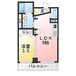 Le Cadeau(ル キャドゥ) 1LDKの間取図画像
