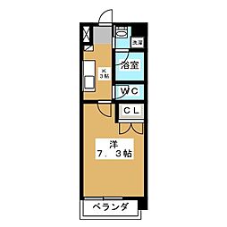 アールズタワー宝が丘 1Kの間取図画像