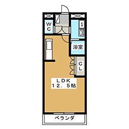 フォレストハウス ワンルームの間取図画像