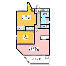 はなみずき3 2LDKの間取図画像