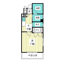 アールズコート一社東 1Kの間取図画像