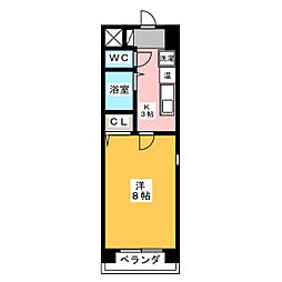グランメール一社 1Kの間取図画像