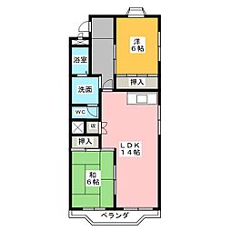 アメニティハウス 2LDKの間取図画像
