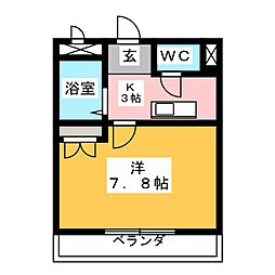 グリーンヒルズ山田8 1Kの間取図画像