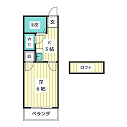 フラッツ本郷 1Kの間取図画像