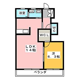 ルミエールエミネンス 1LDKの間取図画像