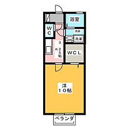 アネーロ 1Kの間取図画像