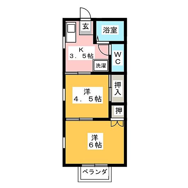 パームデールＣ棟 ｜愛知県名古屋市守山区小幡南２丁目(賃貸アパート2K・2階・31.46㎡)の写真 その2