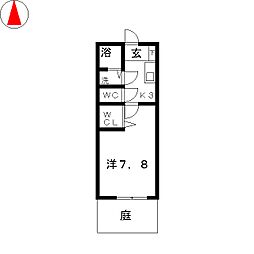 プリマベーラ 1階1Kの間取り