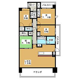 ロイヤルクレスト大森金城学院前 4LDKの間取図画像