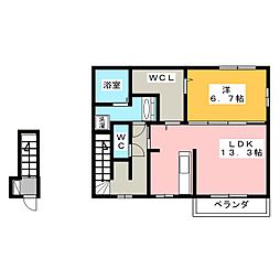 アイ・グランデ 1LDKの間取図画像