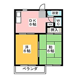 メゾン・白沢 2DKの間取図画像