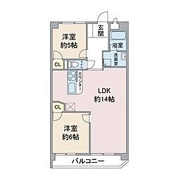 サンシティー小幡 2LDKの間取図画像