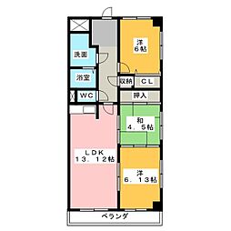 シティ・ライフ城下 3LDKの間取図画像